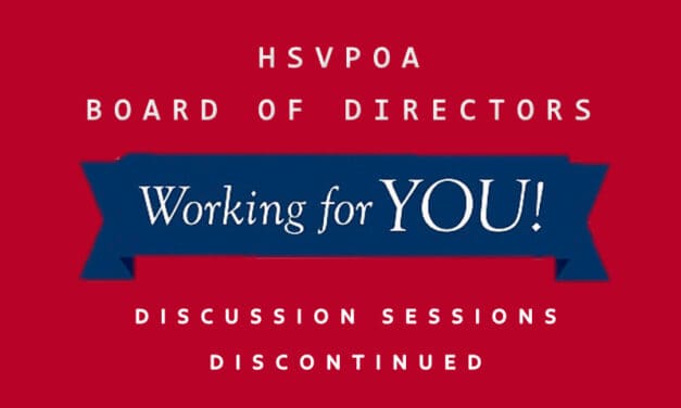 HSVPOA Board Discontinues Discussion Sessions