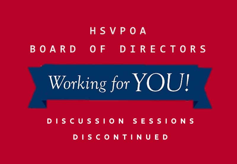 HSVPOA Board Discontinues Discussion Sessions