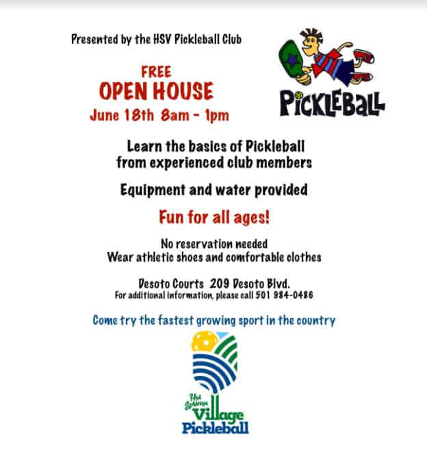 pickleball club open house june 18 2022 flyer