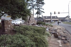 Hot Springs Village West Gate Monument Sign Demolished 11