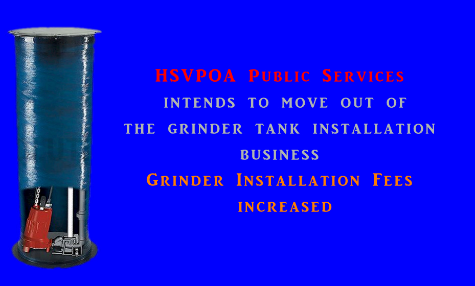 HSVPOA Grinder Installation Fee Increased