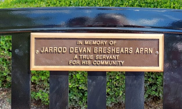 JARROD BRESHEARS MEMORIAL BENCH DEDICATION