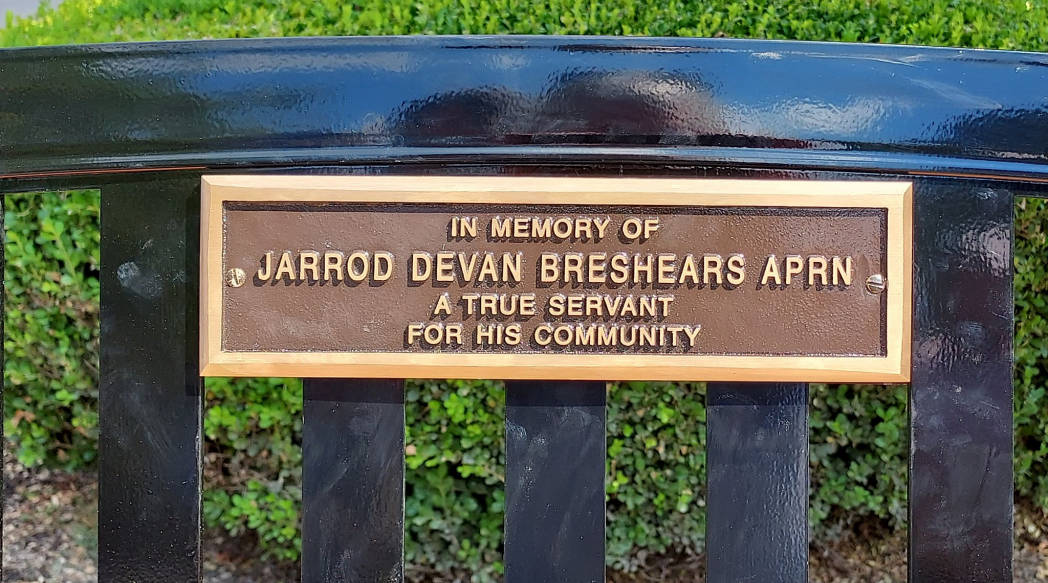 JARROD BRESHEARS MEMORIAL BENCH DEDICATION