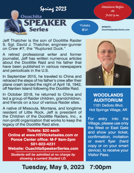 Jeff Thatcher Ouachita Speaker Series 2023