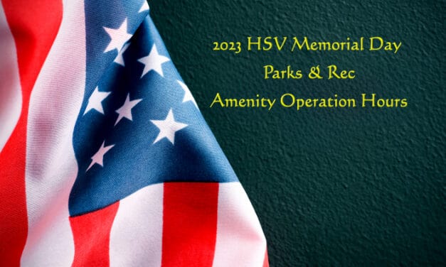 2023 HSV Memorial Day Parks & Rec Amenity Operation Hours