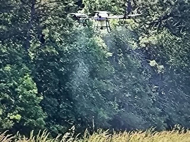 Drone Spraying in Hot Springs Village AR on Dams