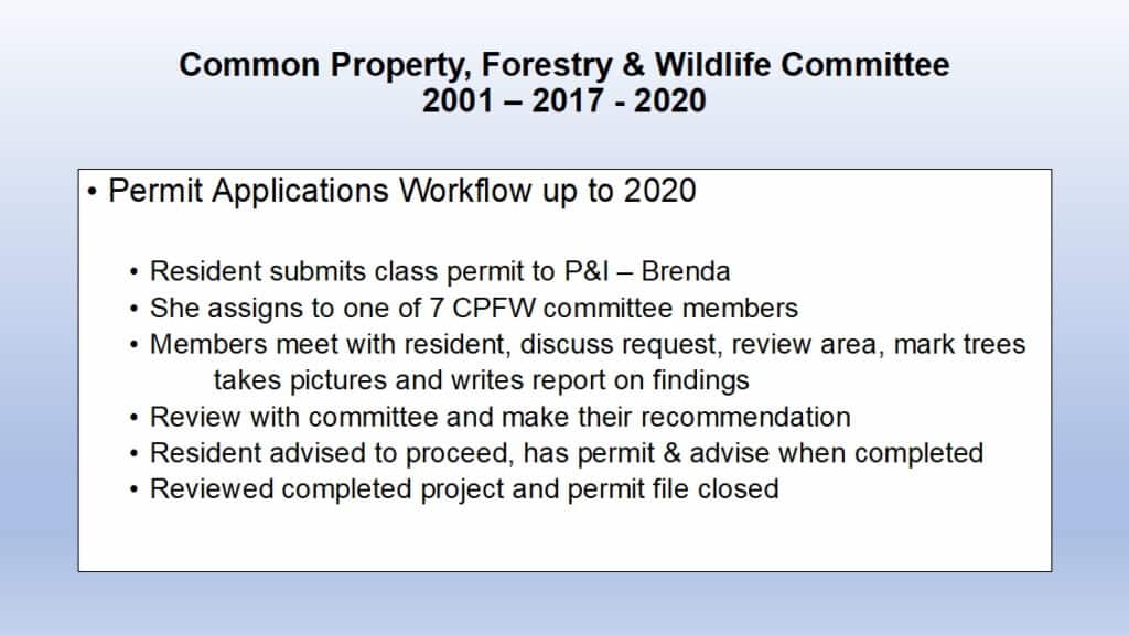 Common Property Forest and Wildlife Committee Bruce Caverly Presents History 2