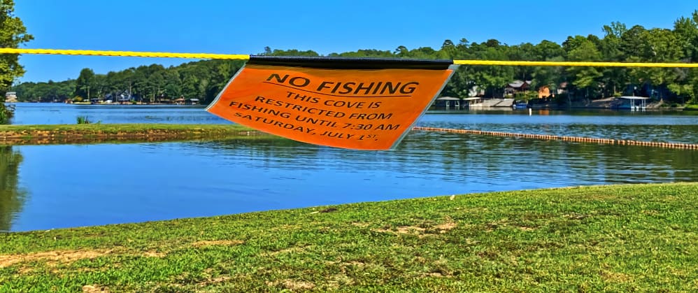 Hot Springs Village Mowing Update 6-30-23 Kids Fishing Derby Sign