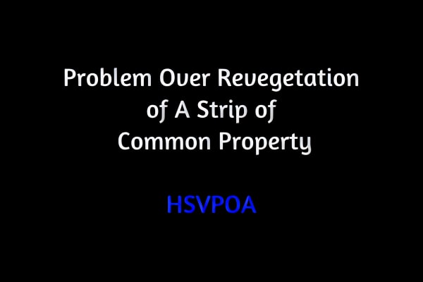 Problem Over Revegetation of A Strip of Common Property