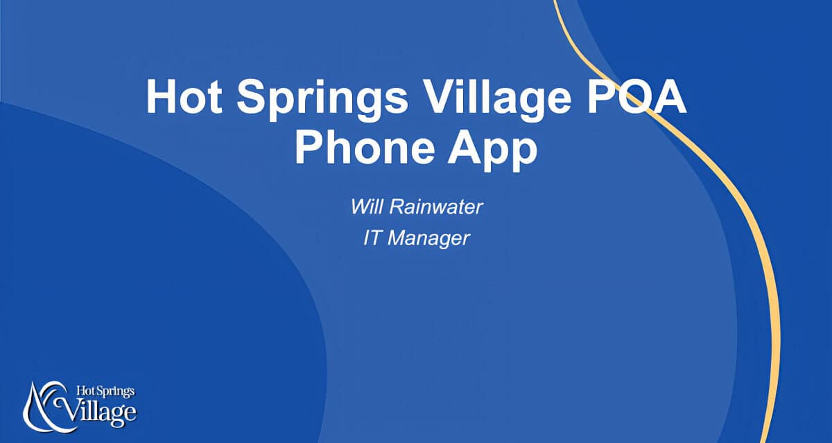 Hot Springs Village develops mobile app for new website