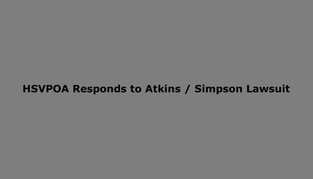 HSVPOA Responds to Atkins / Simpson Lawsuit