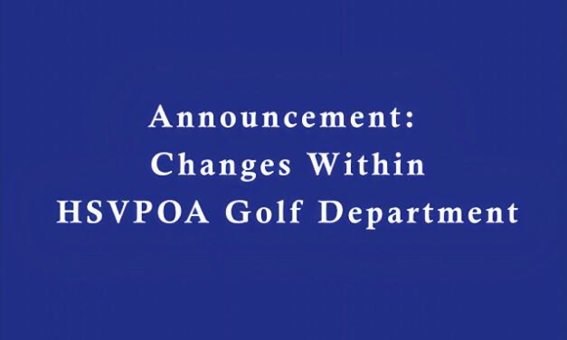 Announcement of Changes Within HSVPOA Golf Department